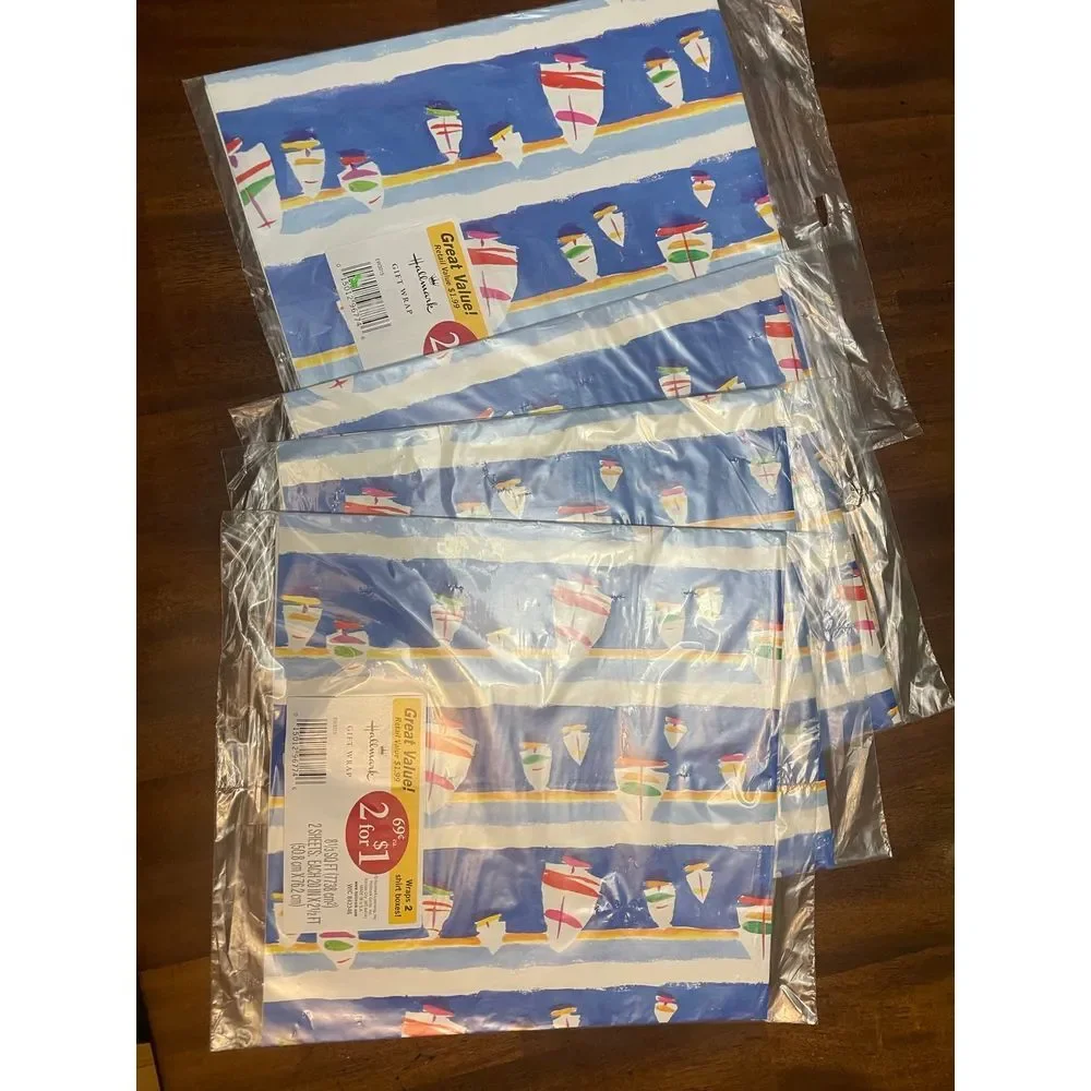 Vintage hallmark‎ sailboat wrapping paper